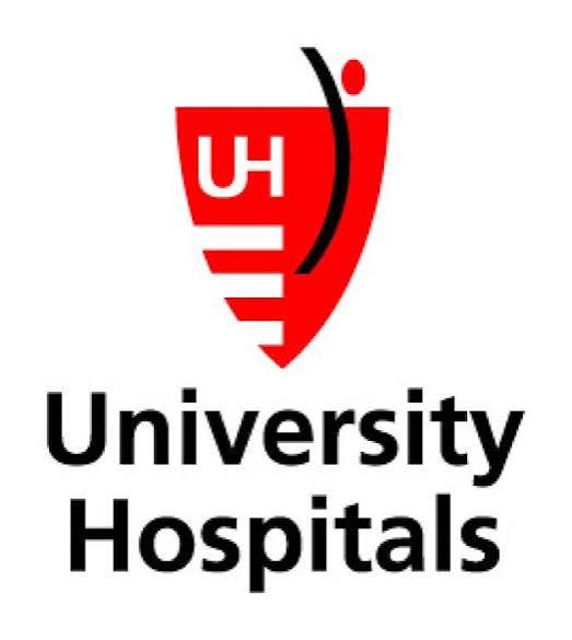 University Hospitals logo with red shield emblem