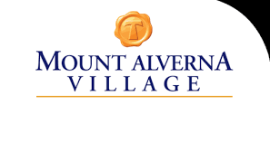 Mount Alverna Village logo with gold wax seal icon