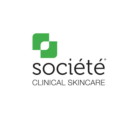 Société Clinical Skincare logo with green leaf icon